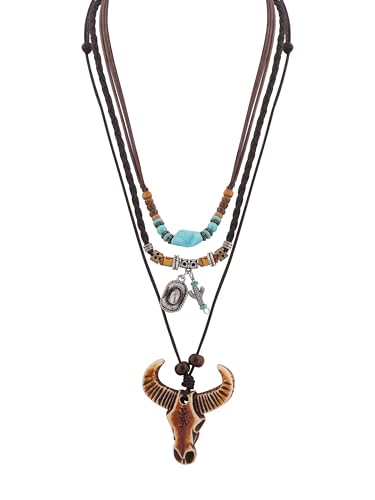 MINACHI Bohemian Retro Style Multi Layer Necklace, Green Crystal Sun and Floral Pendant, Ethnic Jewelry for Women - style: Necklace NECK.004
