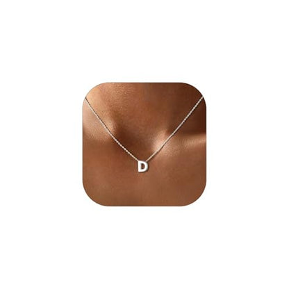 ChicSilver 925 Sterling Silver Initial Necklace for Women Dainty Letter Jewelry Personalized Gift - style: 04.D