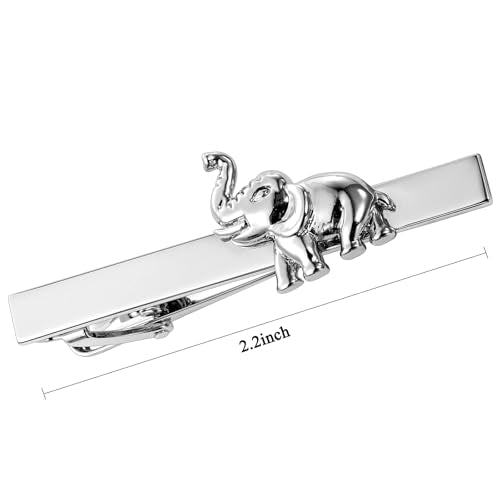 HAWSON Tie Clips for Men Unique,Fun Animal/Musical/Nautical Tie Clip,Novelty Personalized Mens Tie Bar,Accessories Business Wedding Gifts - style: Elephant