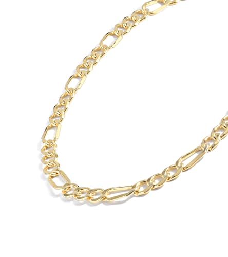 Jewelry Atelier Gold Chain Necklace Collection - 14K Solid Yellow Gold Filled Figaro Chain Necklaces for Women and Men with Different Sizes (2.8mm, 3.7mm, 4.7mm, 5.6mm) - style: 4.7mm width