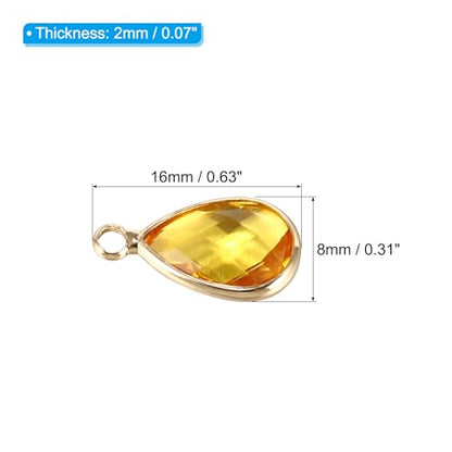 PATIKIL Birthstone Charm Beads Drop Pendant, Handmade Birthstone for Personalized Earrings Bracelet Necklace - color: Golden Tone, size: 0.63" x 0.31"