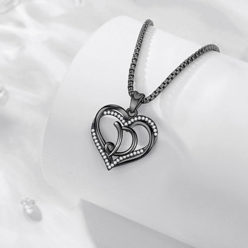 INFUSEU Unique Initial Necklaces for Women Girls Small Heart Letter Jewelry, Meaningful Personalized Gifts - style: D