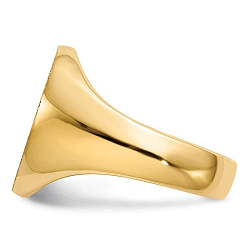 Roy Rose Jewelry Mens Large Signet Ring Custom Personalized with Free Engraving Available of Initials or Monogram ~ Size 10.25 in Solid 14K Yellow Gold