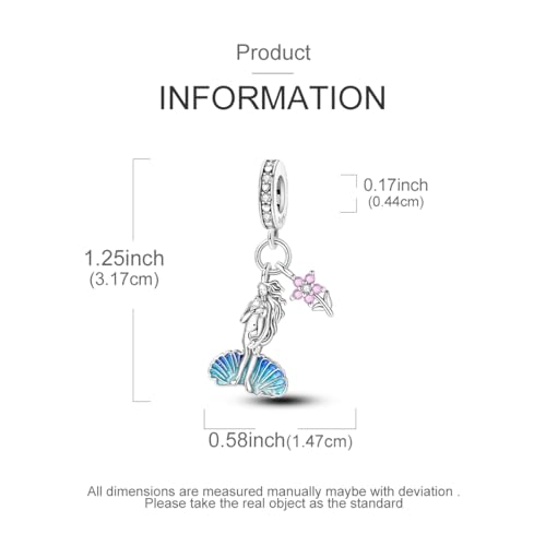 Hapour 925 Sterling Silver Charm for Bracelet Necklace Women Pendant Beads | Virgin Mary Charm, Religious Cross Heart Dragon European Jewelry Mom Charm - color: Birth of Venus