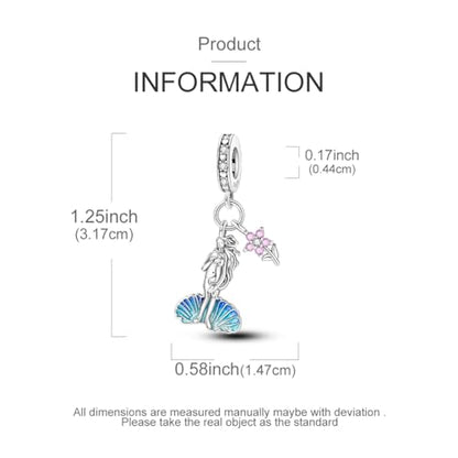 Hapour 925 Sterling Silver Charm for Bracelet Necklace Women Pendant Beads | Virgin Mary Charm, Religious Cross Heart Dragon European Jewelry Mom Charm - color: Birth of Venus