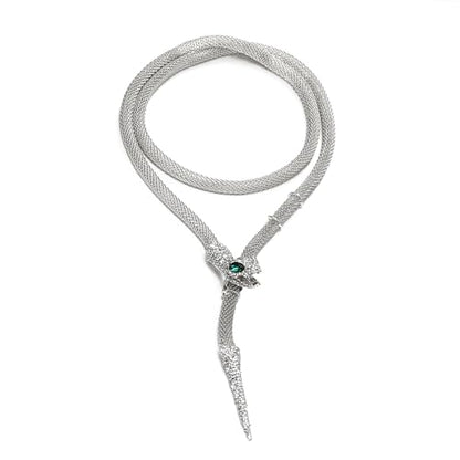 FANZE Snake Necklace for Women，Adjustable Punk Gold Snake Choker Necklace Halloween Gifts Party Multi-Purpose Jewelry - color: Silver
