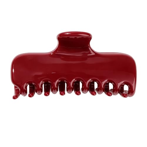 Claw Clips for Women, 4 Inch Big Hair Claw Clips, Cherry Red Hair Clips for Thick Thin Hair, Non Slip Strong Hold Square Claw Clip for Updos, Half Up Styles, Hair Accessories for Women - color: Ruby Red