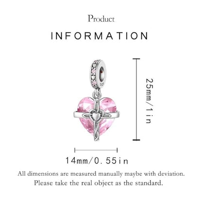 Birthstone Charms 925 Sterling Silver Heart Charms for Bracelets and Necklaces Birthday Day Christmas Gifts For Women - color: J-October