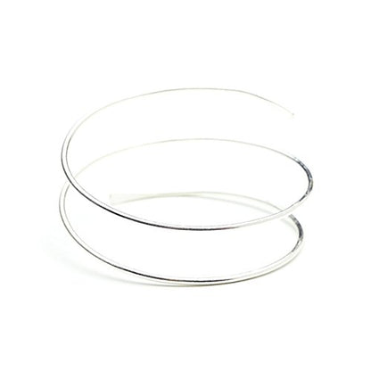 Upper Arm Cuff Bracelet Minimalist Armband for Women Fashion Jewelry | Coil Open Armlet Adjustable Bangle Trendy Layered Summer Jewelry Party Wedding Daily Wear Gift Dia 3.7" - color: Silver