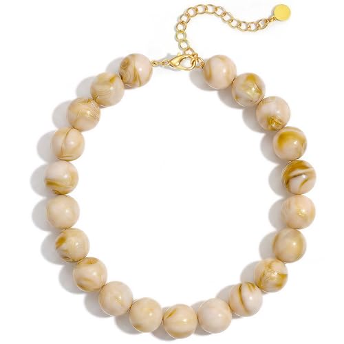 Chunky Beaded Necklace for Women, Colorful Trendy Statement Summer Jewelry Gift - color: necklace-17