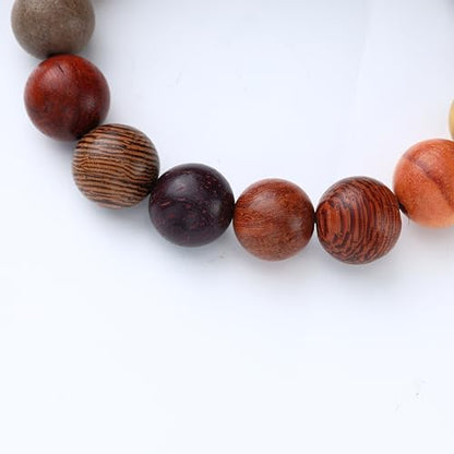 Eigso 6-8mm Wood Beads Bracelet Prayer Beads for Meditation Buddha Tibetan Bracelet for Men and Women - color: B3:10MM 8 Treasure Wood