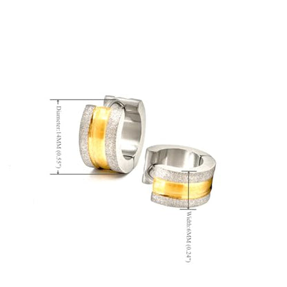 Huggie Hinged Hoop Earrings, Stainless Steel, Classic, mens womens, Cool - color: Gold,Silver