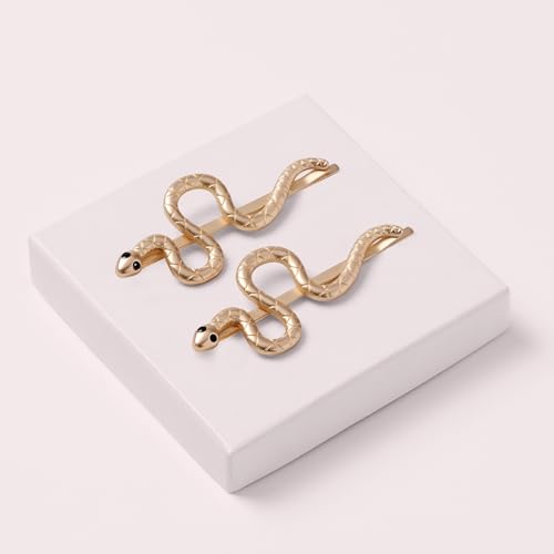 The Hair Edit Temptation Bobby Pins - Decorative Gold Metal Snake-Shaped Hair Clips