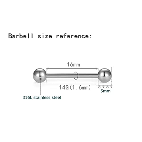Nipple Chains Pierced Necklace 14G Barbells Nipple Rings Drizzle Dangle Body Piercing Jewelry - color: h