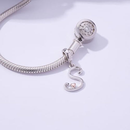 Letter Charms for Pandora Bracelets 925 Sterling Silver Alphabet Initial Charms Bead Jewelry Gift for Women - style: Initial S