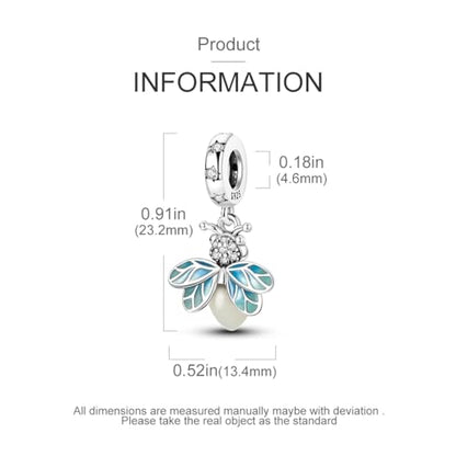 MULA 925 Sterling Silver Charms for Bracelets and Necklace Family Pendants | Airplane Travel Dangle Beads Family Tree Jewelry Charms for Women - color: Summer Glowworm