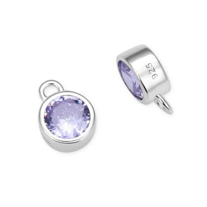 Adabele 4pcs Real 925 Sterling Silver CZ June Birthstone Charm Drop 4mm | Tiny Small, Tarnish Resistant 92.5 Silver Sparkle Alexandrite Cubic Zirconia Dangles Closed Loop Craft Jewelry Making - color: June, size: 4mm (0.16")/Tiny - 4pcs
