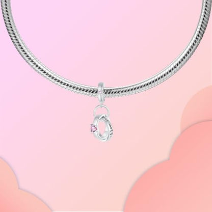 LUXILLA Charms for Bracelets & Necklace 925 Sterling Silver Charms Elephant Happy Birthday Charm Fit for Valentine's Day Mother's Day Jewelry Gift for Women - color: Engagement Ring Charm