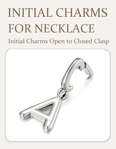 OVRUNS Initial Charm for Women Letter Bracelet Necklace Charms With Clasp | Alloy,nickel,safe for sensitive skin,Pendant with install clasp,fits bracelets with necklaces,great for gift - color: Silver, style: Letter A