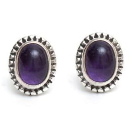 Genuine Gemstone Stud Earrings Oxidized 925 Sterling Silver Stud Earrings Trendy Western Jewelry Everyday Wear Gift For Her
