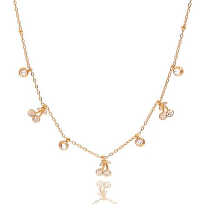 Unisex Celestial Gold Pendant Necklaces, Sun/Moon/Star/Angle Celestial Elements Unisex Choker Gold Lover Chains for Men and Women Jewelry - color: Layer - Cherry