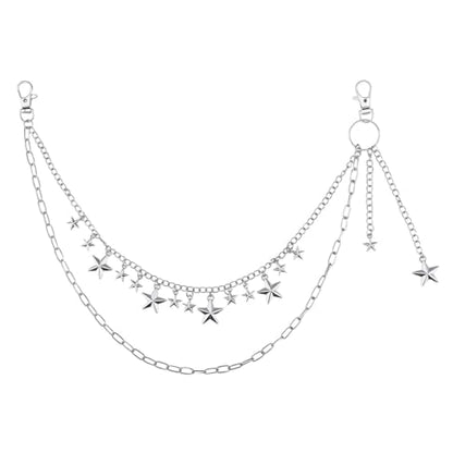 Goth Pants Chain Charms for Women Men Punk Layered Jean Chains Gothic Y2k Pocket Chain for Women Hip Hop Waist Chains - color: Star 2