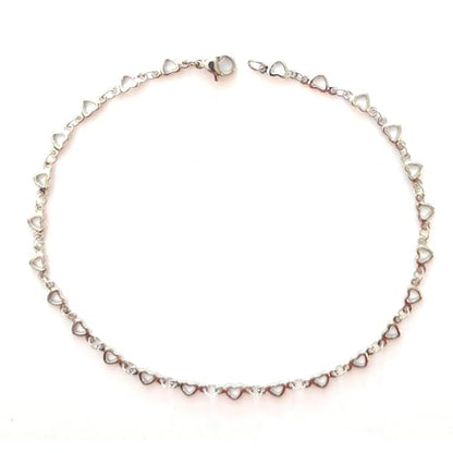 Silver Heart Anklet 10-inch for Women 304 Stainless Steel Chain Swim-Friendly Tarnish Resistant Dainty Versatile Ankle Bracelet Jewelry Gift Boxed