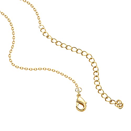 PAVOI 14K Gold Plated Station Necklace - Simulated Diamond Layering Necklaces - Womens CZ Chain - style: Pearl