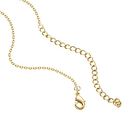 PAVOI 14K Gold Plated Station Necklace - Simulated Diamond Layering Necklaces - Womens CZ Chain - style: Pearl