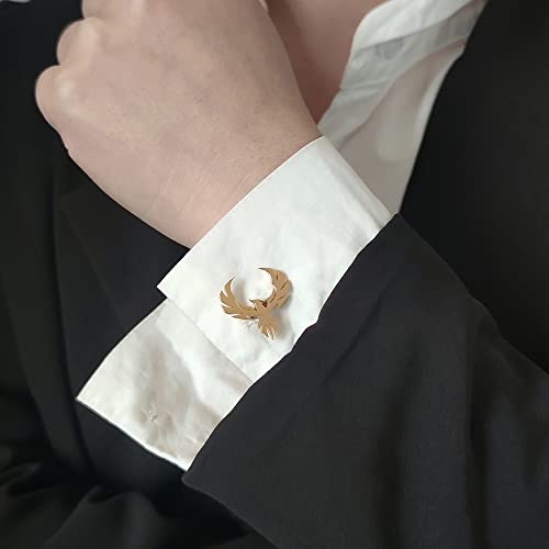 Stainless Steel Cutout Animals Phoenix Cufflinks For Mens