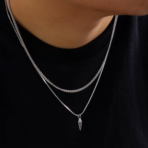 Chunky Chain Necklace for Women Men Bold Gold Statement Jewelry Trendy Layered Accessory - color: E-Men's Gothic Necklace
