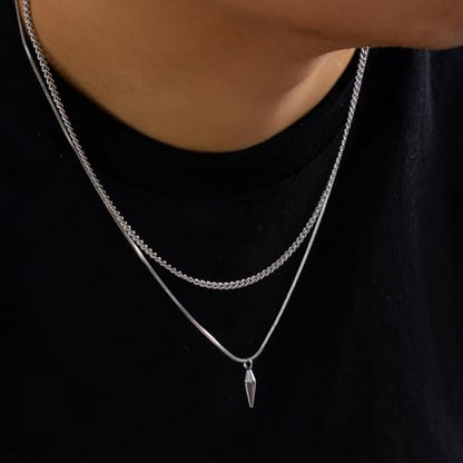 Chunky Chain Necklace for Women Men Bold Gold Statement Jewelry Trendy Layered Accessory - color: E-Men's Gothic Necklace