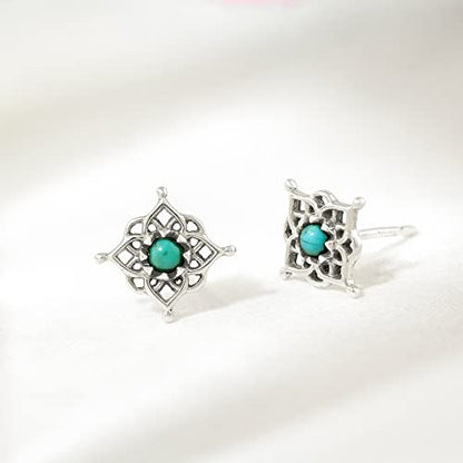 Boma Jewelry Sterling Silver Filigree Stud Earrings - color: Turquoise