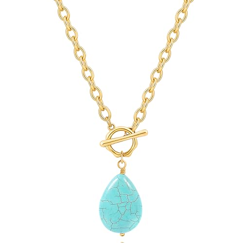 SOFYBJA Saint Benedict Necklace Drop 18K Gold Toggle Medallion Coin Cross Pendant Necklaces Religious Jewelry Catholic Gift for Women - color: teardrop