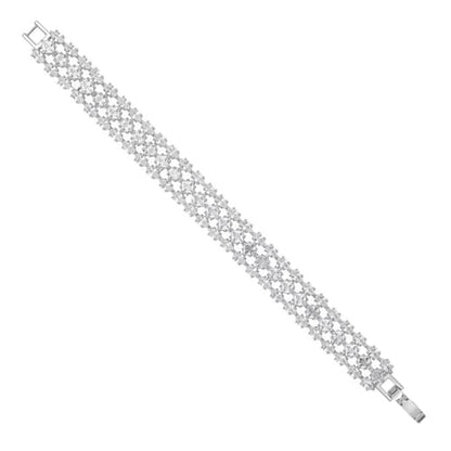 1PCS Bohemian Tennis Bracelet for Women, Golden Plated Copper Colorful Synthetic Zirconia, Elegant Jewelry for Anniversary - color: White