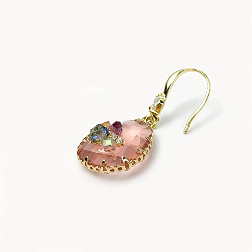 Crystal Teardrop Earrings 14K Gold Plated Dangle Earrings for Women