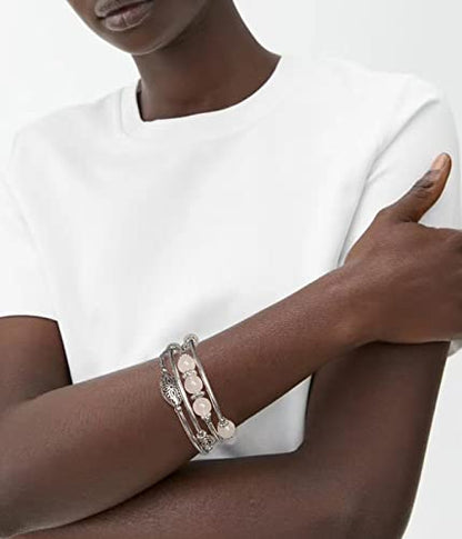 FULU AUTUMN Stackable Beaded Bracelets for Women Boho Wrap Silver Bracelet Layered Fashion Jewelry Gifts for Her - color: 17-White