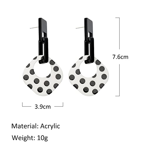 ONLYJUMP Exaggerated Geometry Earrings Acrylic Round Square Triangle Heart Dangle Earrings for Women Multilayer Bohemia Earrings Classic Retro Minimalist Earrings Statement Jewelry - color: White A