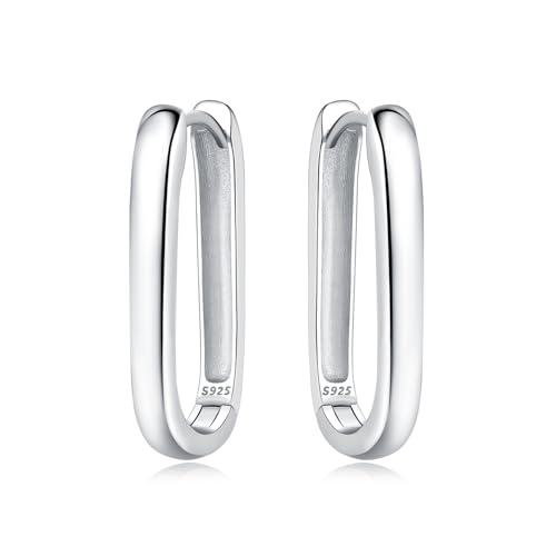 Floral Hoop Earrings 925 Sterling Silver with 14K Gold Plating – Lightweight CZ Flower Hoops | Hypoallergenic Jewelry for Women | Gift Box + Polishing Cloth - color: A-24mm silver earrings