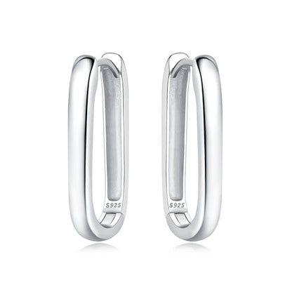 Floral Hoop Earrings 925 Sterling Silver with 14K Gold Plating – Lightweight CZ Flower Hoops | Hypoallergenic Jewelry for Women | Gift Box + Polishing Cloth - color: A-24mm silver earrings