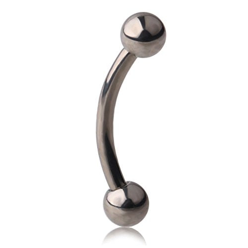 20g 18g 16g 14g Rook Piercing Jewelry Titanium Externally Threaded Curved Barbell Eyebrow Tragus Helix Conch Lobe Labret Earrings Lip Rings Body Piercing Jewelry For Women Men Ball Spike 6mm-19mm - size: 16G - 12mm Ball