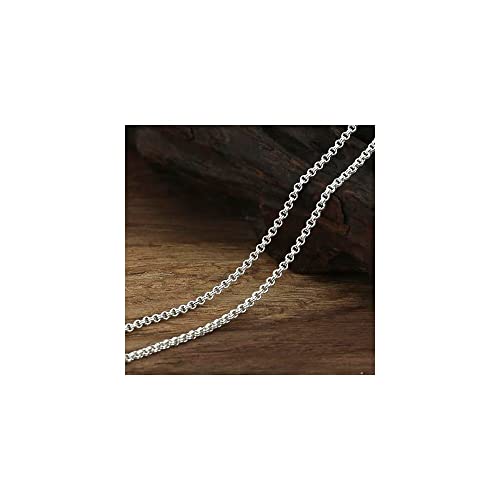 925 Sterling Silver necklace 1.5MM 2MM 2.5MM Circle Rolo Link Chain Necklace- Belcher Chain Rolo Link Necklace For Women, Necklace for Pendant,16,18,20,24,30