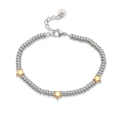 316L Stainless Steel Heart Star Charm Bracelets For Women Romantic Gift Daily Wear Casual Jewelry - color: gold star