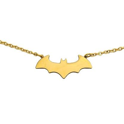Tapp Collections Stainless Steel Superhero Pendant Necklace - color: Bat-W / Steel Chain / Gold Color