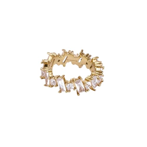 Hey Harper Gold Ring for Women - Gold Plated Stacking Waterproof & Sweatproof Jewerly Ring - Everday Non Tarnish Cute Fashion Circle Rings - style: Prism Ring