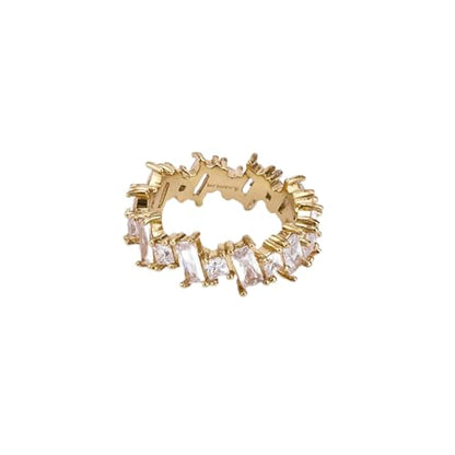 Hey Harper Gold Ring for Women - Gold Plated Stacking Waterproof & Sweatproof Jewerly Ring - Everday Non Tarnish Cute Fashion Circle Rings - style: Prism Ring