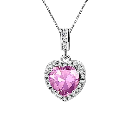 KunBead Dangle January-December Birthstone Love Heart Birthday Charms Compatible with Pandora Charm Bracelet Necklace - color: October