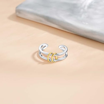 Toe Rings for Women- 925 Sterling Silver Adjustable Toe Ring Hypoallergenic Open Band Toe Rings Dainty Summer Beach Foot Jewelry Gifts