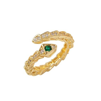 Gold Plated Snake Joint Wrap Rings for Women
