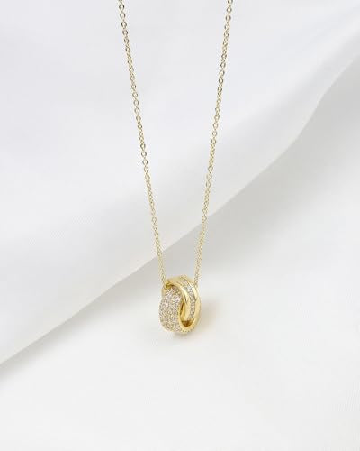 14K Gold Plated CZ Minimalist Dainty Pendant Necklace | Gold Necklace for Women | Daily Wear Gold Jewelry - color: gold